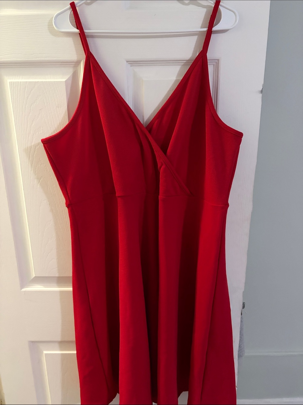 SHEIN Red Spaghetti Strap V-Neck Mini Dress